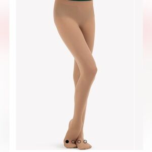 NWT Capezio Footed Caramel Tights in Packaging
